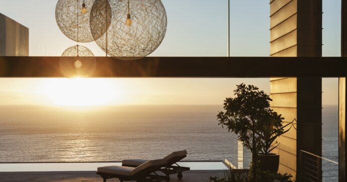 Patio of modern house